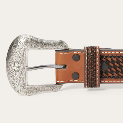 Men Belts Stetson Western Icons Tooled Belt Cognac