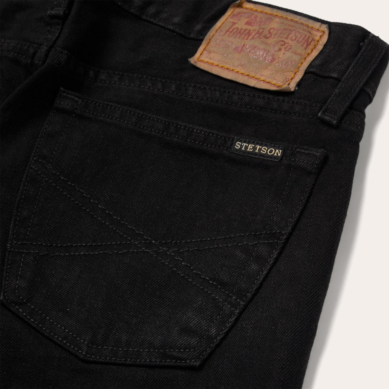 Men Boot Cut Stetson 1120 Slim Fit Standard Straight Leg Jean Black