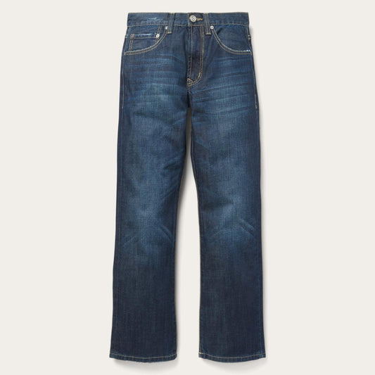 Men Boot Cut Stetson 1312 Fit Destructed Jeans Blue