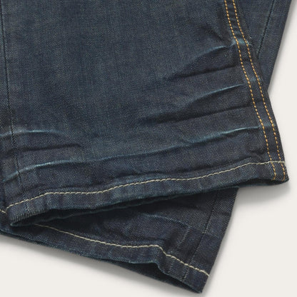 Men Boot Cut Stetson 1312 Fit Jeans With A Pieced Back Pocket Blue