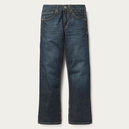Men Boot Cut Stetson 1312 Fit Jeans With A Pieced Back Pocket Blue
