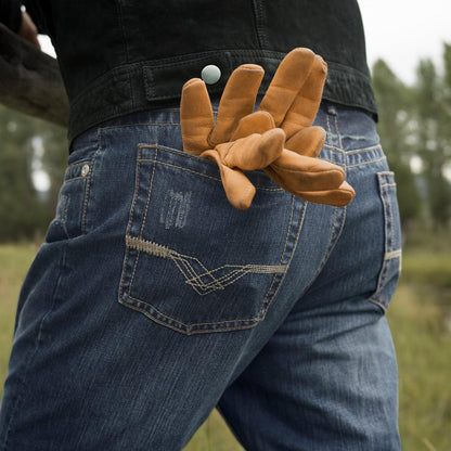 Men Boot Cut Stetson 1312 Fit Jeans With Back Pocket Detail Blue