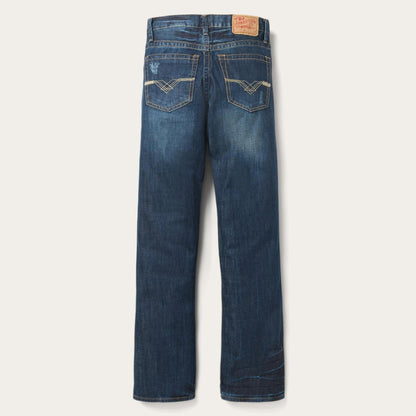 Men Boot Cut Stetson 1312 Fit Jeans With Back Pocket Detail Blue