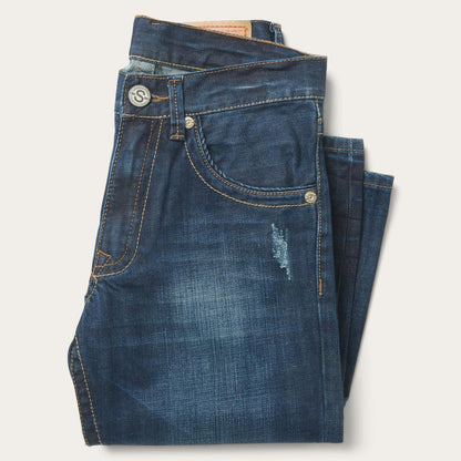 Men Boot Cut Stetson 1312 Fit Jeans With Back Pocket Detail Blue