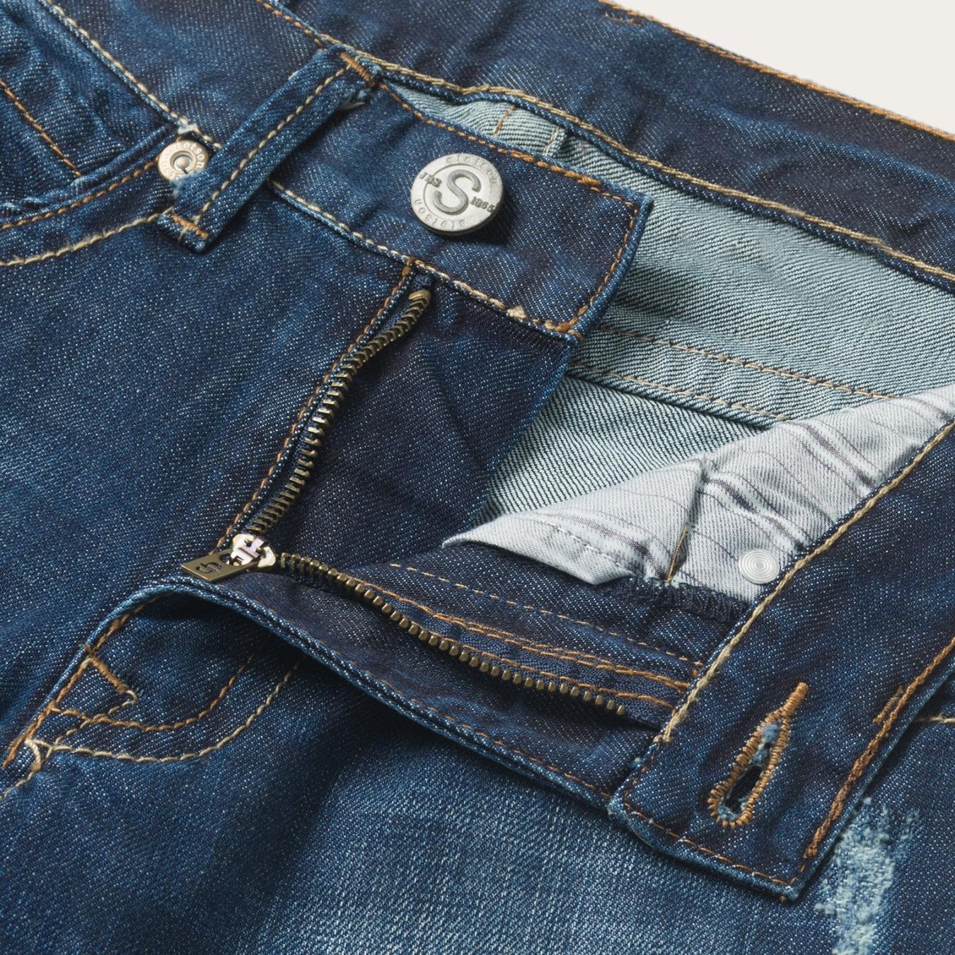 Men Boot Cut Stetson 1312 Fit Jeans With Back Pocket Detail Blue