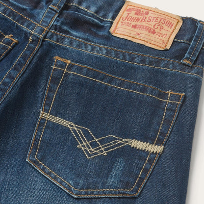 Men Boot Cut Stetson 1312 Fit Jeans With Back Pocket Detail Blue