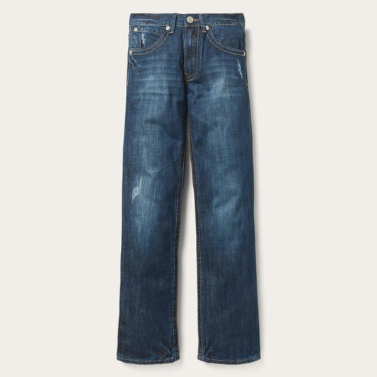 Men Boot Cut Stetson 1312 Fit Jeans With Back Pocket Detail Blue