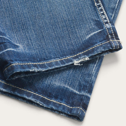 Men Boot Cut Stetson 1312 Fit Light Wash Jeans Blue