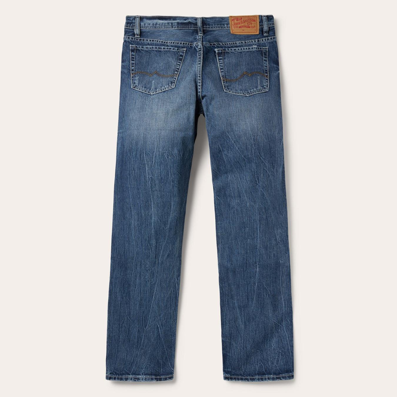 Men Boot Cut Stetson 1520 Fit Standard Straight Leg Jean Blue