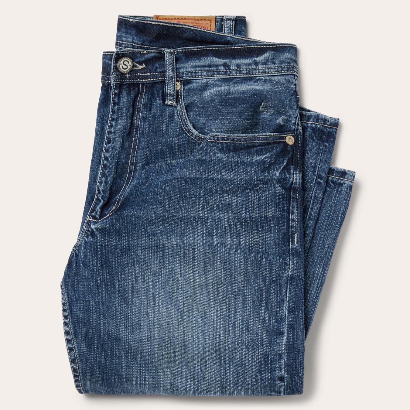 Men Boot Cut Stetson 1520 Fit Standard Straight Leg Jean Blue
