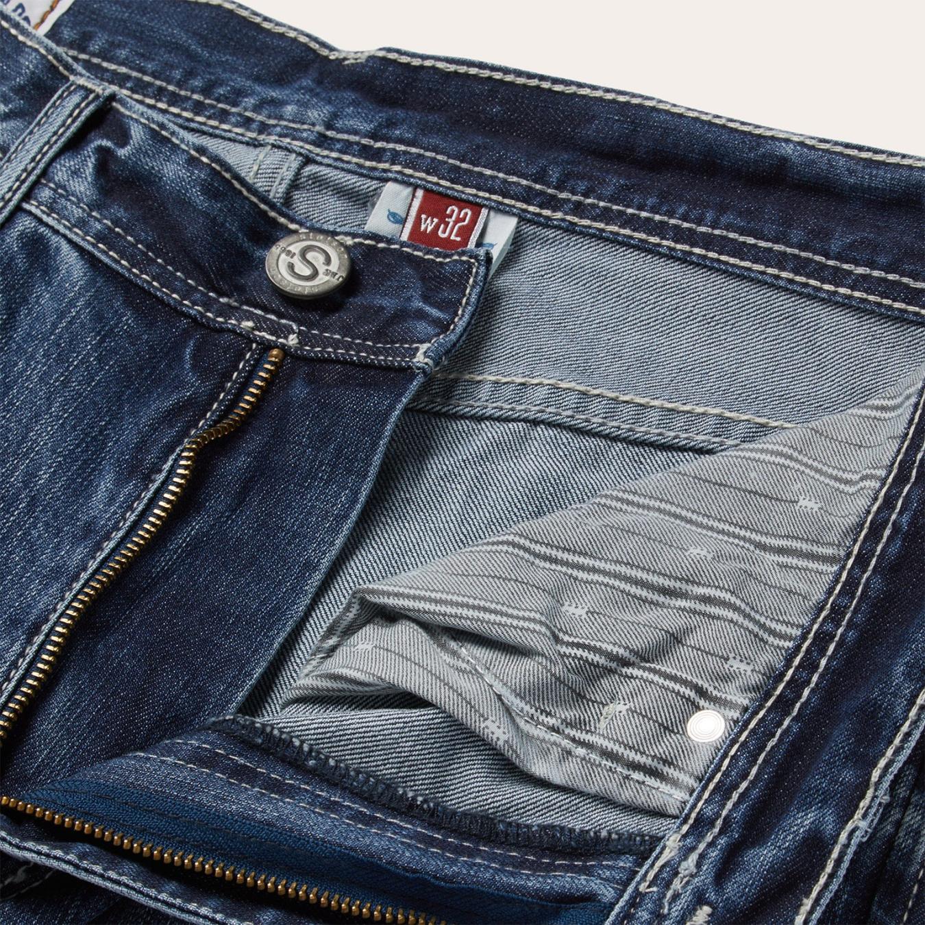 Men Boot Cut Stetson 1520 Fit Standard Straight Leg Jean Blue