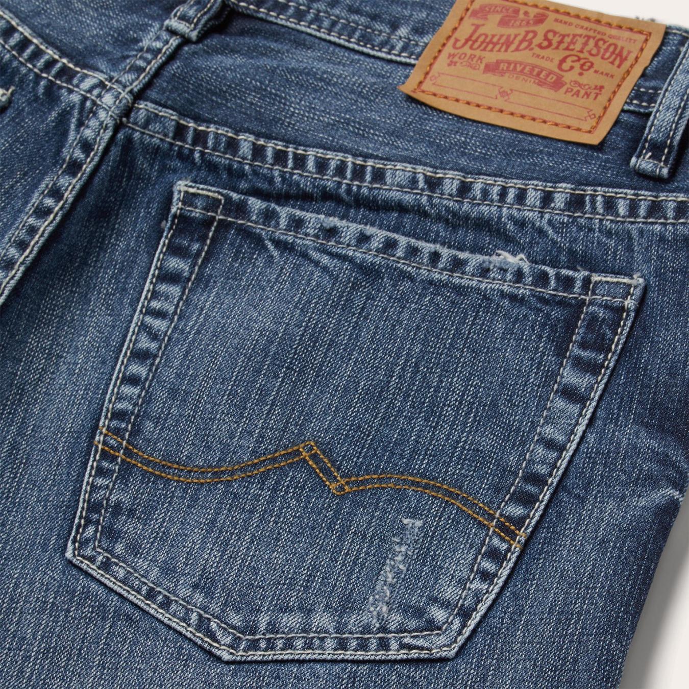 Men Boot Cut Stetson 1520 Fit Standard Straight Leg Jean Blue
