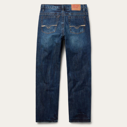 Men Boot Cut Stetson 1520 Standard Straight Leg Jean Blue