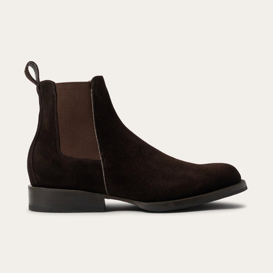 Men Chukka Stetson Suede Beat Chelsea Boot Dark Brown
