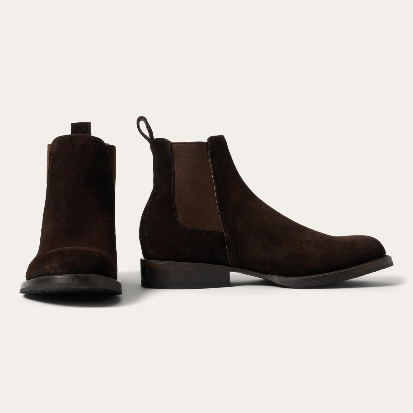 Men Chukka Stetson Suede Beat Chelsea Boot Dark Brown