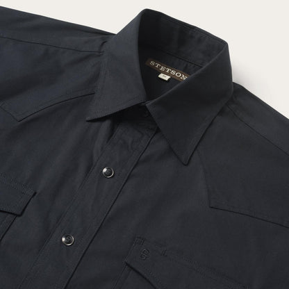 Men Classic Cut Stetson Classic Western Shirt In Black Black