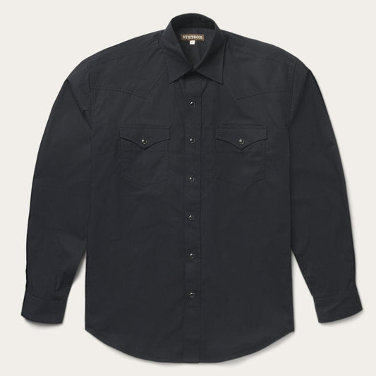 Men Classic Cut Stetson Classic Western Shirt In Black Black