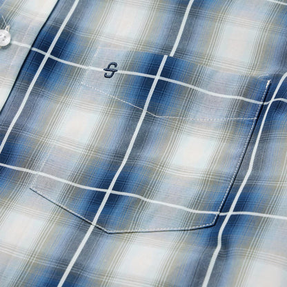 Men Classic Cut Stetson Crystal Plaid Button Down Shirt Blue