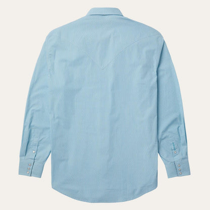 Men Classic Cut Stetson Geo Western Shirt Blue