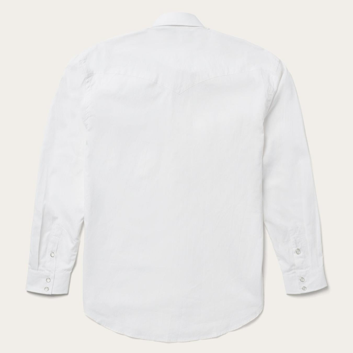 Men Classic Cut Stetson Pin Point Oxford Shirt White
