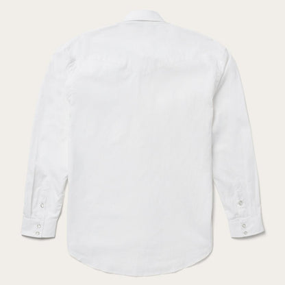 Men Classic Cut Stetson Pin Point Oxford Shirt White