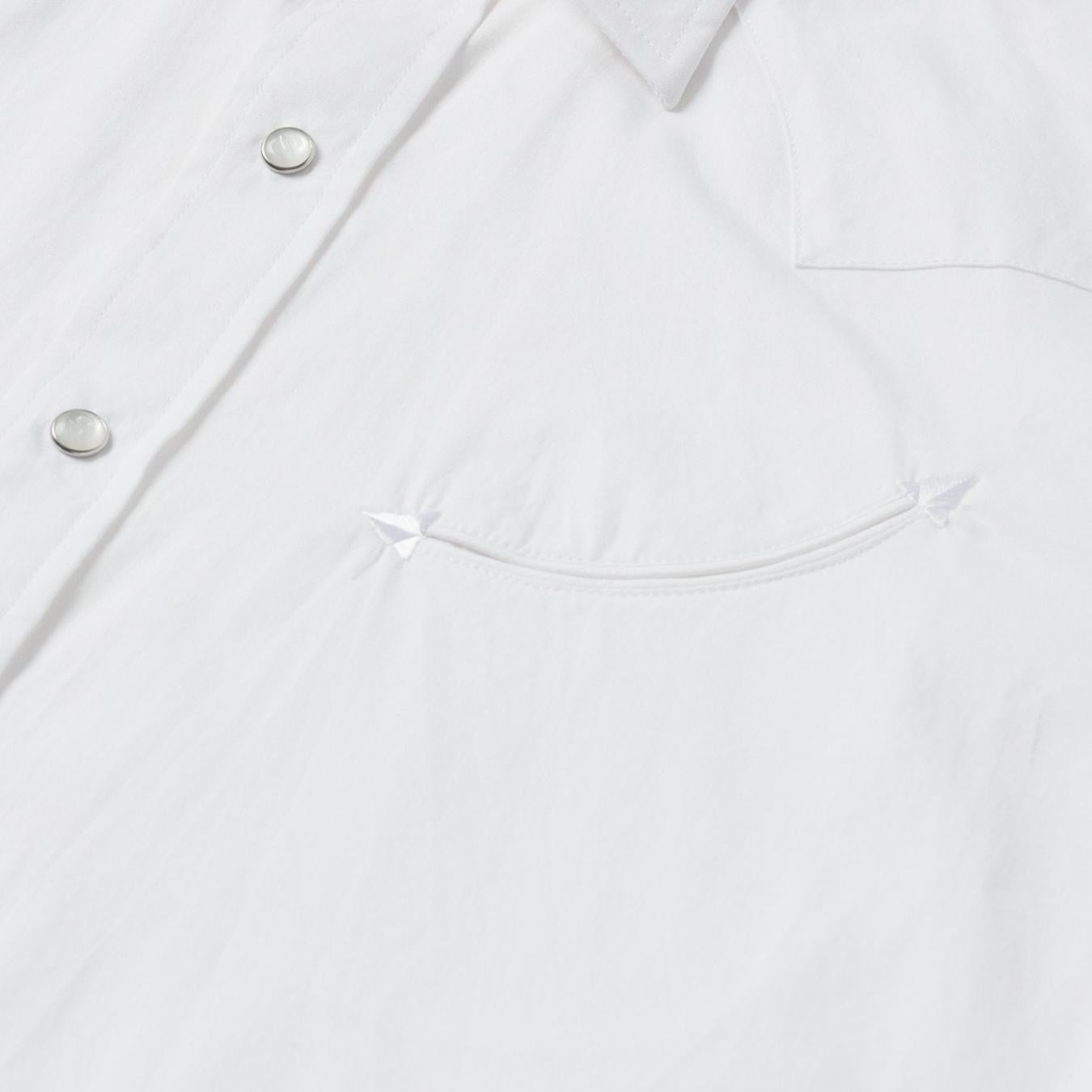 Men Classic Cut Stetson Pin Point Oxford Shirt White
