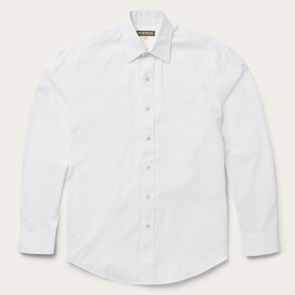 Men Classic Cut Stetson Pin Point Oxford Shirt White