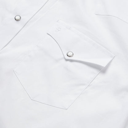 Men Classic Cut Stetson White Pinpoint Oxford Western Shirt White