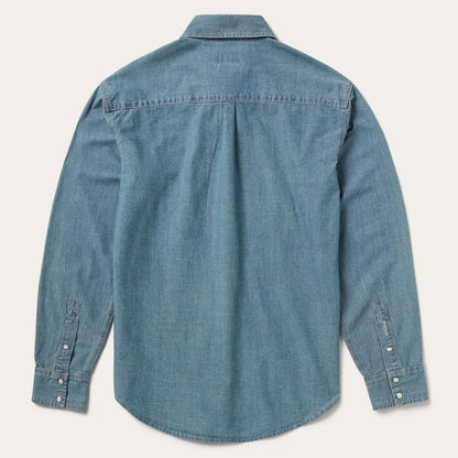 Men Denim Shirts Stetson Chambray Denim Shirt Blue