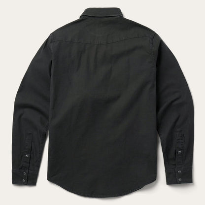 Men Denim Shirts Stetson Charcoal Corded Denim Shirt Grey