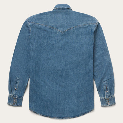 Men Denim Shirts Stetson Classic Denim Shirt Blue