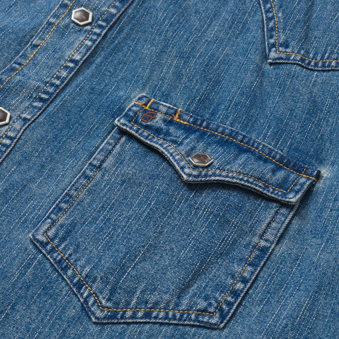 Men Denim Shirts Stetson Classic Denim Shirt Blue