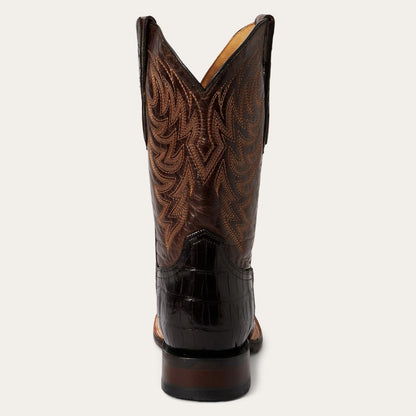 Men Exotics Stetson Aces Alligator Boot Brown
