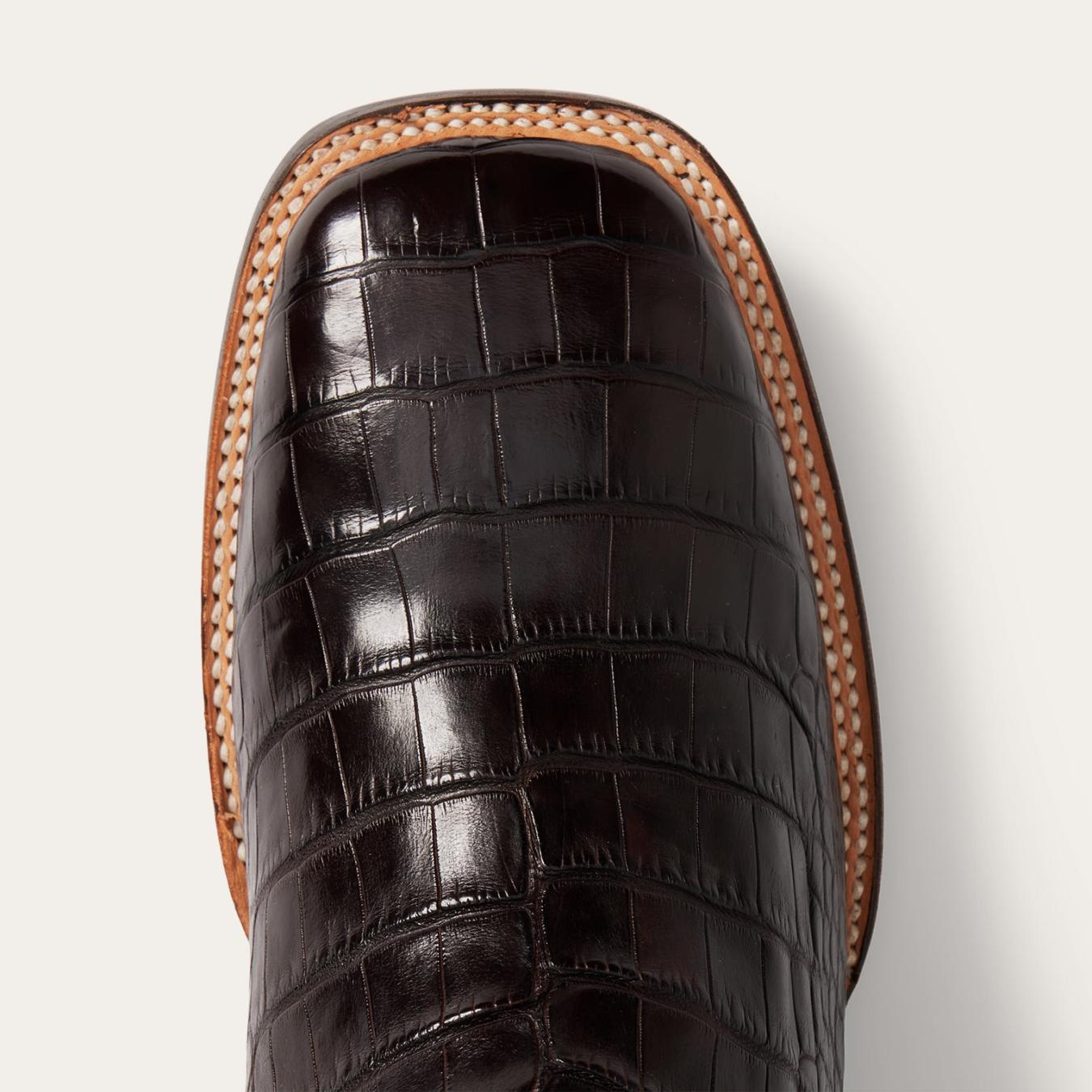 Men Exotics Stetson Aces Alligator Boot Brown