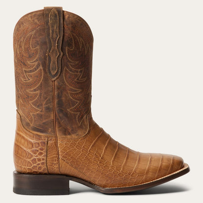 Men Exotics Stetson Aces Alligator Boots Brown