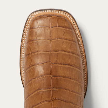 Men Exotics Stetson Aces Alligator Boots Brown