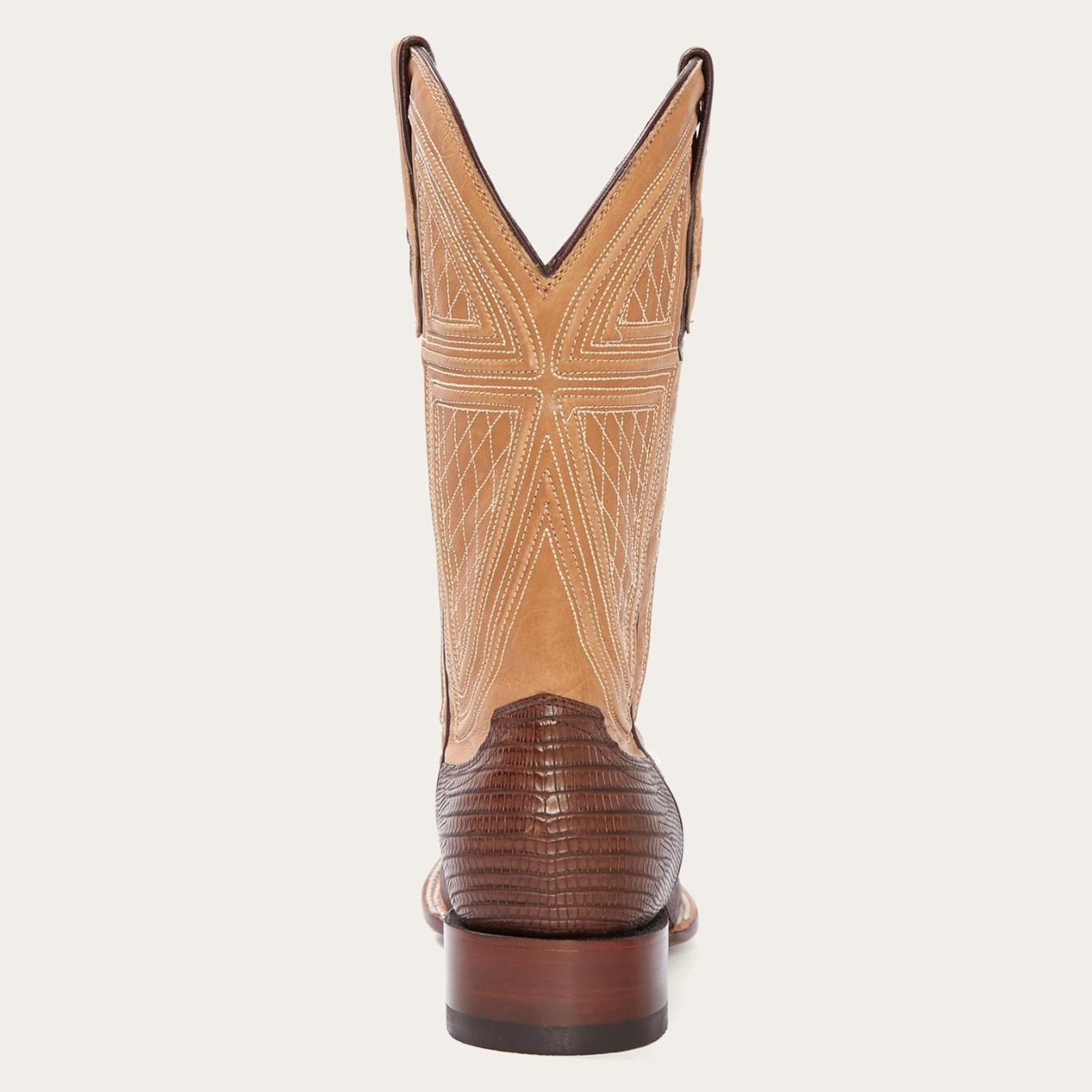 Men Exotics Stetson Beaumont Brown Teju Cowboy Boot Brown
