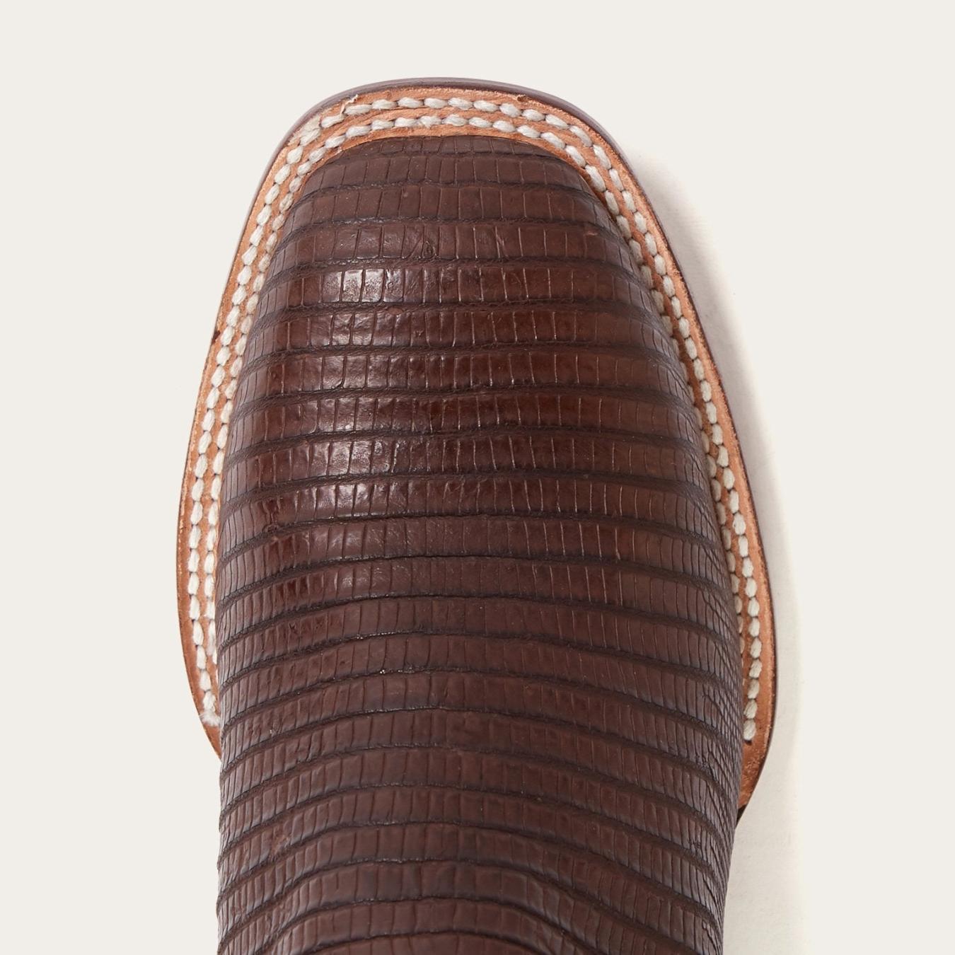 Men Exotics Stetson Beaumont Brown Teju Cowboy Boot Brown