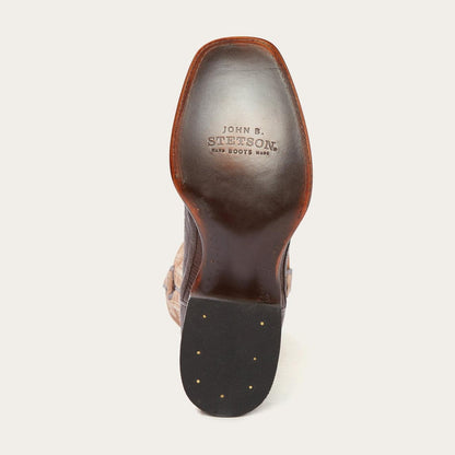 Men Exotics Stetson Beaumont Brown Teju Cowboy Boot Brown