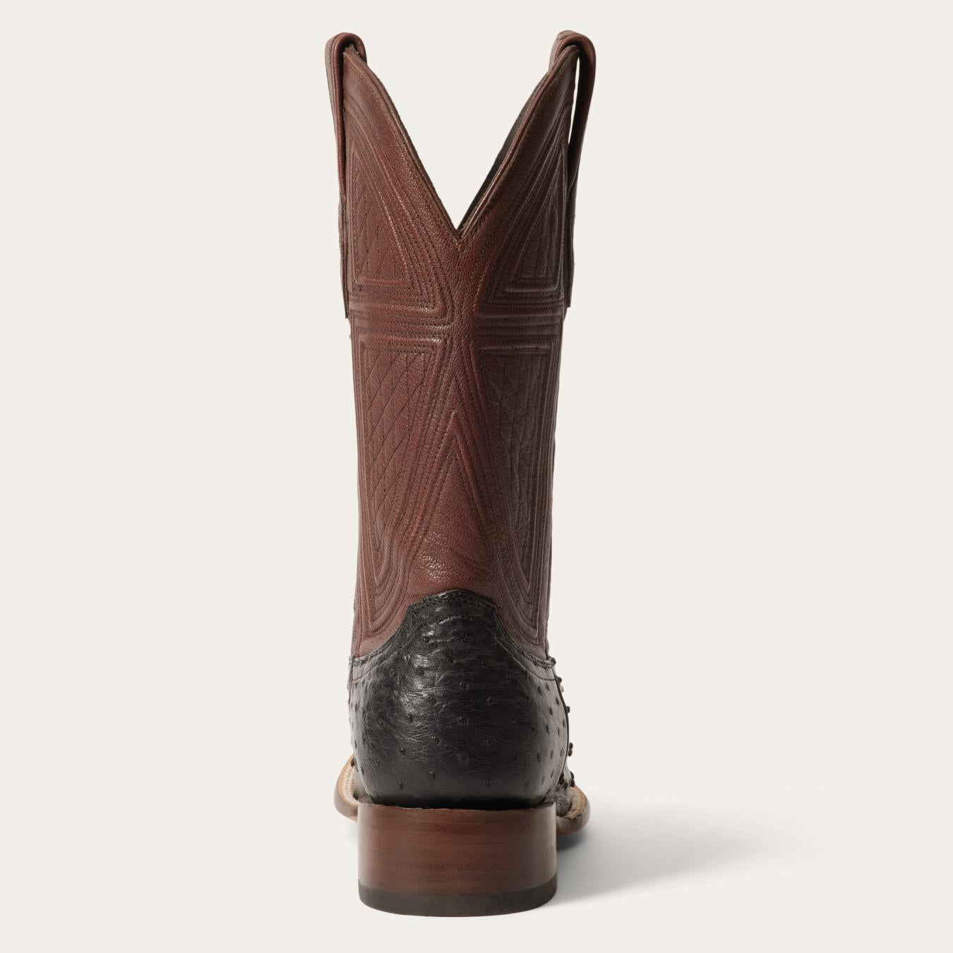 Men Exotics Stetson Dillon Ostrich Boots Black