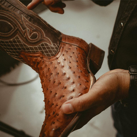 Men Exotics Stetson Ozzy Ostrich Boot Brown