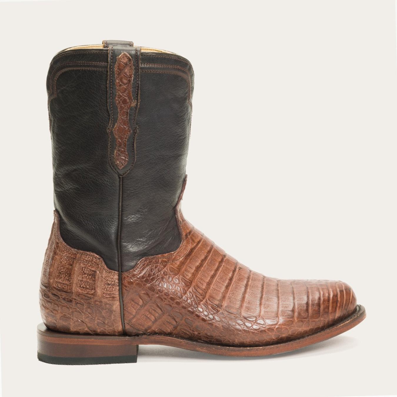 Men Exotics Stetson Puncher Exotic Boots Brown