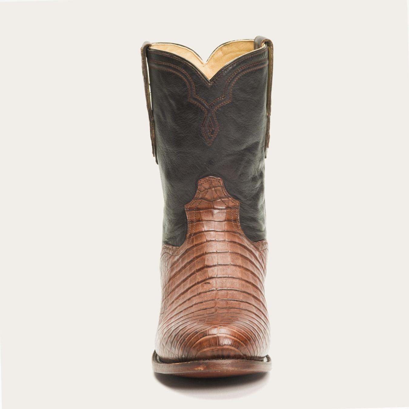 Men Exotics Stetson Puncher Exotic Boots Brown