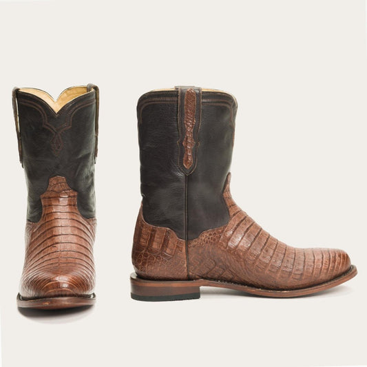 Men Exotics Stetson Puncher Exotic Boots Brown