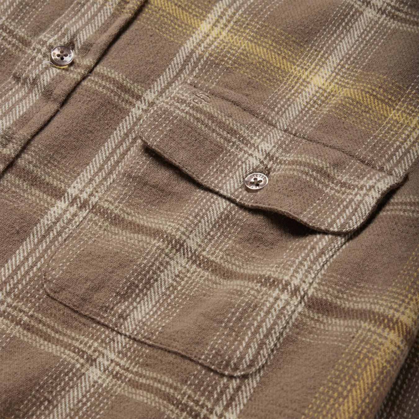 Men Flannel Shirts Stetson Brown Flannel Button-Front Shirt Brown