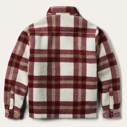 Men Flannel Shirts Stetson Plaid Lined Jac-Shirt Red