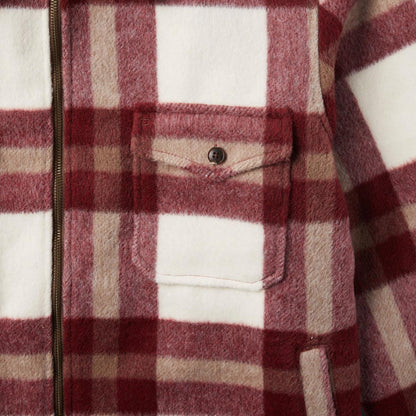Men Flannel Shirts Stetson Plaid Lined Jac-Shirt Red