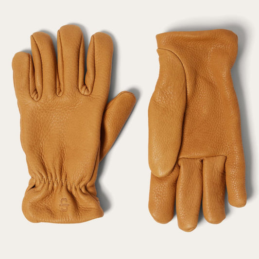 Men Gloves Stetson Deerskin Roper Glove - Lined Saddle Tan