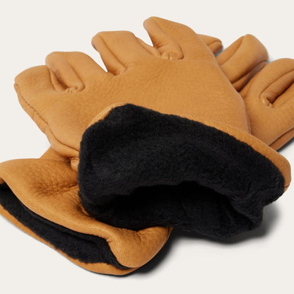 Men Gloves Stetson Deerskin Roper Glove - Lined Saddle Tan
