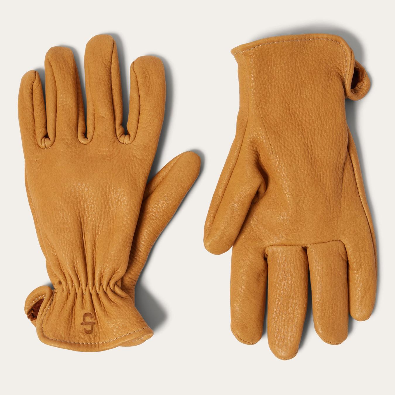 Men Gloves Stetson Deerskin Roper Glove - Unlined Saddle Tan